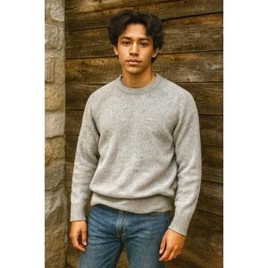 Banana Republic Men's M/L Vintage Italian Yarn 1980's Chunky Knit Wool Sweater